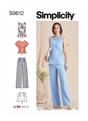 SIMPLICITY 9612 MISSES SHIRTS HOSE SHORTS Schnittmuster Größen 6 - 14 & 14 - 22