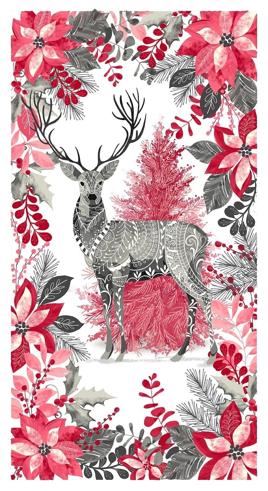 Paneles vacaciones blanco/telas artesanales de Navidad