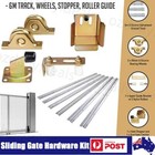 LockMaster Sliding Gate Hardware Kit Track Wheels Stopper Roller Guide Opener AU