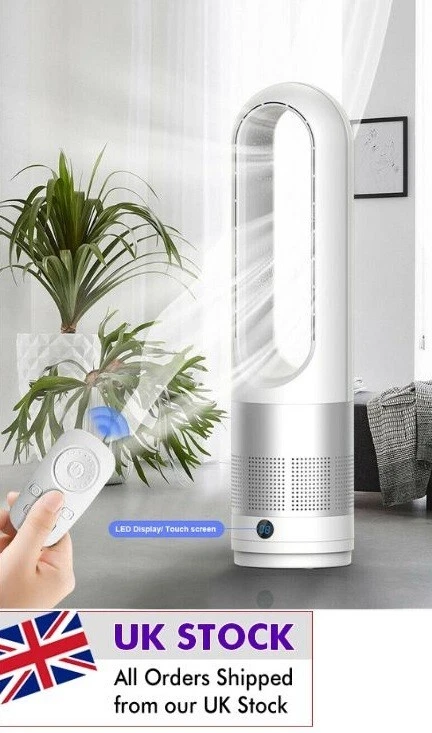 Bladeless Tower Fan Heater Oscillating (Hot & Cold) Timer and Remote Control - Image 3 of 4