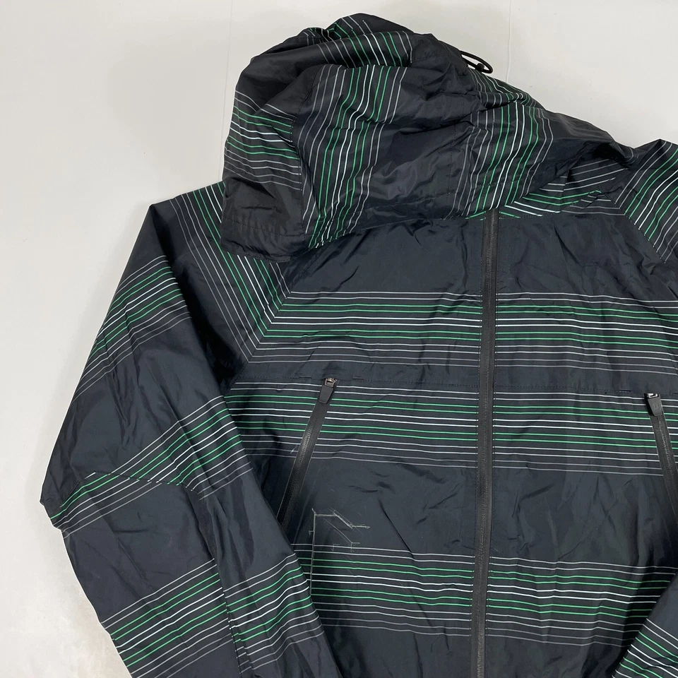 Burton Jacket Mens Small Black Green Dryride Rain Full Zip Waterproof Hiking Ski - Image 2 of 4
