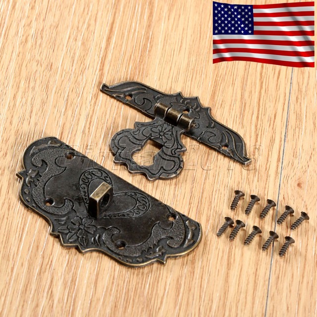 31*24mm Antique Brass Decorative Hasp Jewelry Box Hasp Latch Lock W