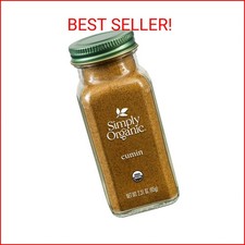 Simply Organic Ground Cumin Seed, 2.31oz Glass Jar, Rich, Warm, Complex Earthy S