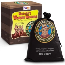 100 Count Red Wiggler Composting Worms Mix for Garden Soil or Fishing | Start...