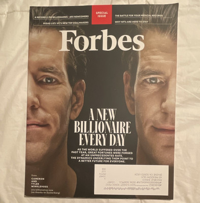 Forbes Special Issue Feb 1 2021 ''A New Billionaire Every Day'' Winklevoss