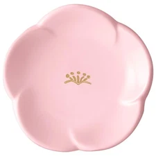 &NE Echizen Lacquer Small Plum Blossom Small Plate, Peach, Hare to Ke (Partially