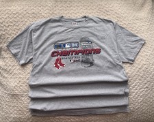 2004 Boston Red Sox World Series CHAMPIONS Locker Room Anvil 2XL Gray T-Shirt