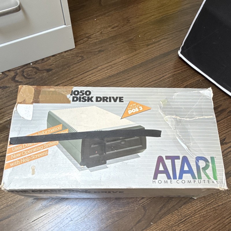 Atari 1050 Dual-Density Disk Drive w/ Manual & Atari DOS 2.5 Untested