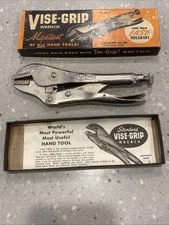 Vintage Original Vise Grip 7R 7” Straight Jaw Petersen Dewitt USA Pliers In Box
