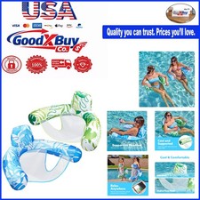Adult Pool Float Chairs 2 Pack Inflatable Water Hammock Lounge White