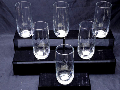 Libbey Diamond Optic Iced Tea Glasses 16 oz 6'' Highball Set of 6 Unused