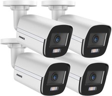 ANNKE NC400 4 Pk Add-On 4MP PoE IP Bullet Security Cam w/True Full Color night