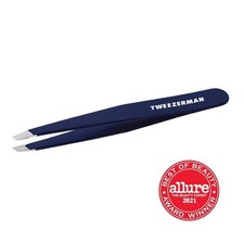 Stainless Steel Slant Tweezer in Elegant Evening Blue - Ultimate Precision Tool