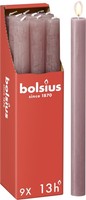 bolsius Rustik Stabkerzen Altrosa 9Er Set 27X2.3Cm Brenndauer