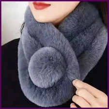 New Rabbit Fur Scarf Women Winter Warm Soft Furry Scarves Casual Female Lady
