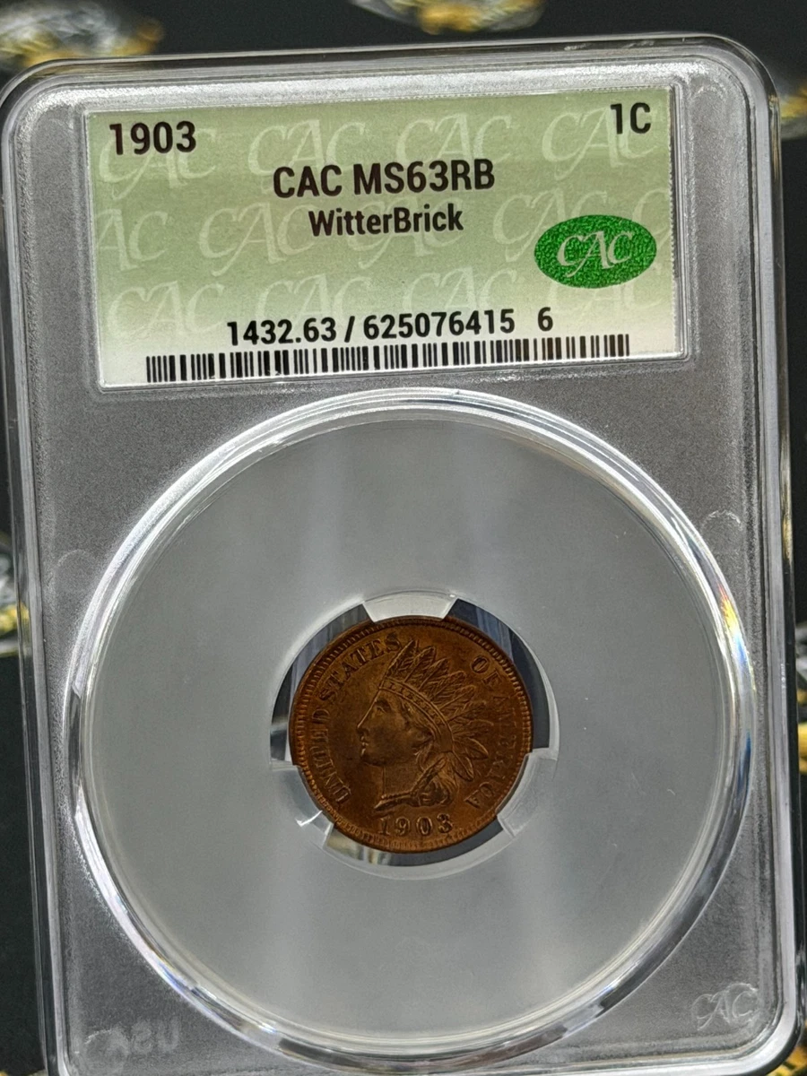 MS 63 Graded 1903 Year Indian Head Small Cents (1859-1909) for