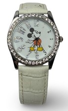 Disney Parks Mickey Mouse Moving Hands Watch Rhinestone Bezel - New Battery