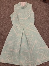 Hunter Bell Mint Green Giselle Abstract Geometric Dress Size 0 Quilted Material 