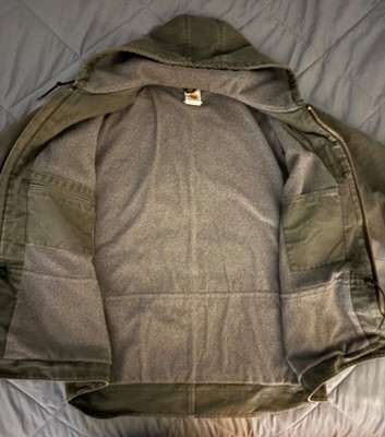 Vintage Carhartt- Dark Green Hooded Canvas Fleece Lined Work