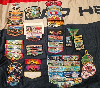 MASSIVE lot Of Rare Boy Scout OA Patches Blue Heron Amangamet Wippit Tsisqan