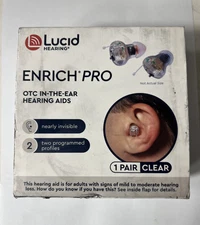 Lucid Hearing Enrich Pro BTE | Behind-the-Ear OTC Hearing Aids (Pair) NEW !!!!!!