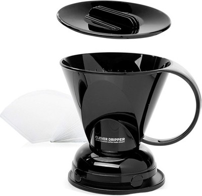 Clever Coffee Dripper and Filters, Large 18 oz (Black)| Safe Plastic|100 Filters