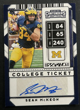 2020 Panini Contenders Draft Picks - Sean McKeon #154 Michigan - RC AUTO