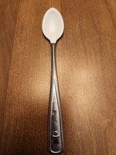 Vintage Gerber First Years Infant Baby Spoon Rubber Tip White Stainless 80's
