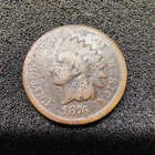 1876 Indian Head Cent 1C - Philadelphia Mint - AG-G Details - Mintage 7,944,000