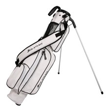 Pitch 'N Putt Elite Synthetic Leather Sunday Golf Bag with Stand White/Black