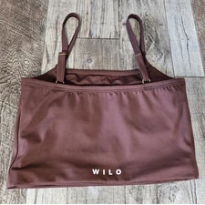 Wilo The Label Square Neck Sports Bra Tank Top Australia Size M Athleisure Brown