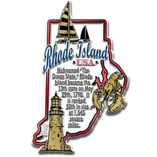 Rhode Island Information State Magnet by Classic Magnets, 2.4" x 3.7"