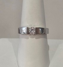 VINTAGE-RETRO Engagement/Wedding/Anniversary 925 Silver Solitaire Ring sz 8.75