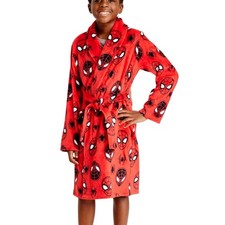 Boys Spiderman Plush Bath Robe
