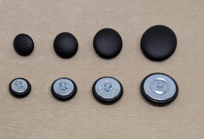 Noire Lissabon Vinyl Schlaufenrücken Polster Knöpfe 15 mm, 19 mm, 23 mm oder 28 mm
