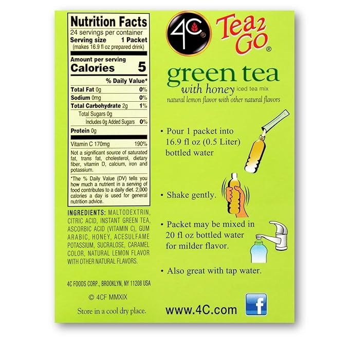 4C Green Tea, Ice Tea Mix, Sugar Free, 20-Count Boxes 3 PACK | eBay