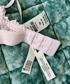 Victoria&rsquo;s Secret Bra Light Tulip Pink Bling Lace Balconette & Panty Set 36C / L