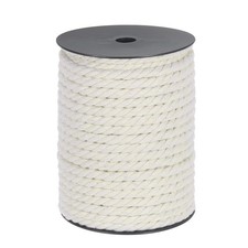 Cotton Rope 3 Strand Twisted Braided Rope Cord, Cream White 8mm x 131ft Craft...