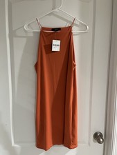 Forever 21 High Neck Fingertip Length Apricot Dress New With Tags