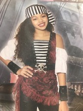 PIRATE'S TREASURE - Girl's Pirate Halloween Costume - Size Small 4-6 NEW, 4 PC