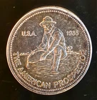 1985 Engelhard Mint Prospector Eagle TONED-999 Silver 1 Oz Ounce Art Round Coin