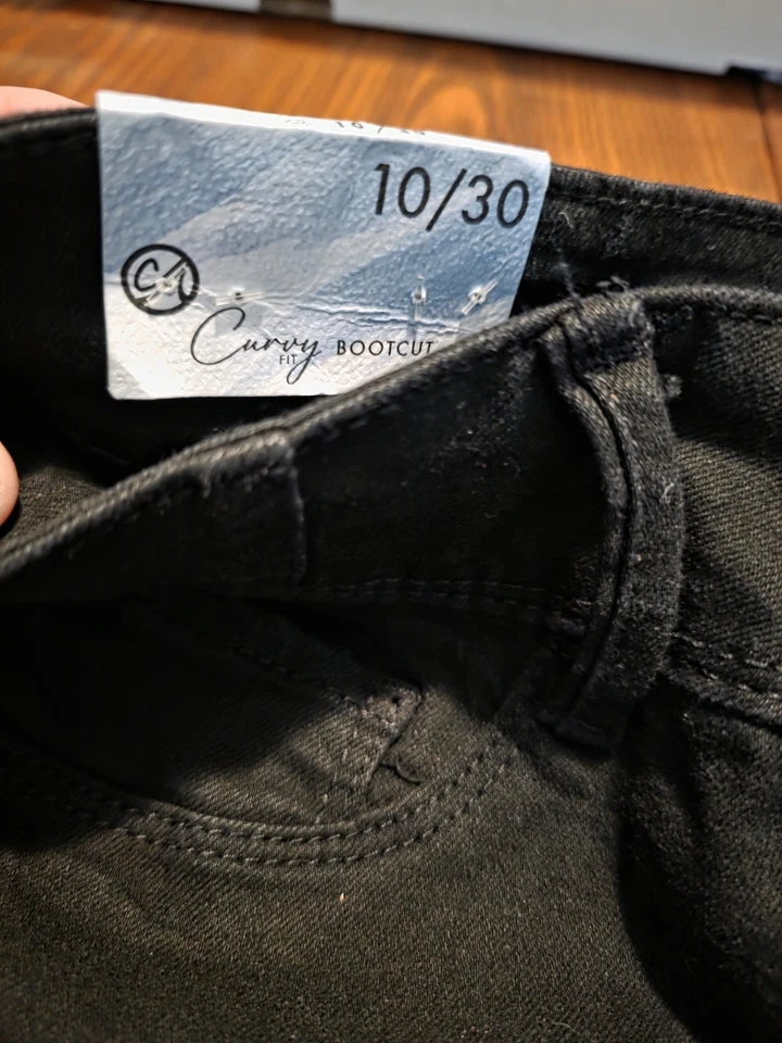 NWT Curve Appeal Jeans Wide Leg High Rise Y2K 90s Minimalist Comfort Blue 10/30 - Image 3 of 4