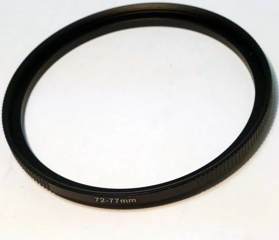 72mm to 77mm male to female threads step Up ring w/ ribbed rim pro - Image 2 of 4