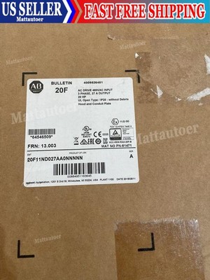 AB Allen-Bradley 20F11ND027AA0NNNNN SER A 20HP PowerFlex 753 VFD AC DRIVE NEW US