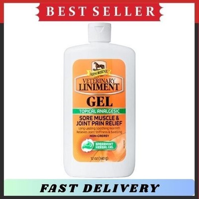 Absorbine Veterinary Liniment Gel 12oz Sore Muscle Arthritis Pain Relief Warming