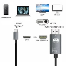 Type C To HDMI Screen Mirroring Cable HD 4K