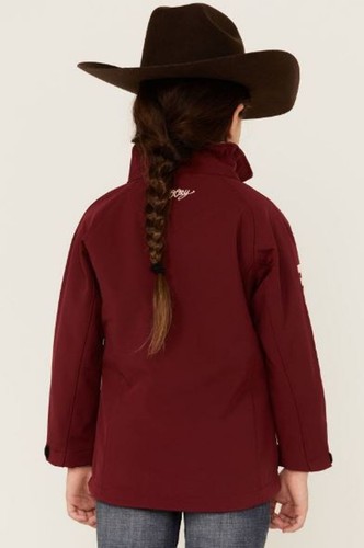 Hooey Girls Burgundy Softshell Aztec Zip Front Logo Softshell Jacket #HJ085BU-Y - Picture 6 of 7