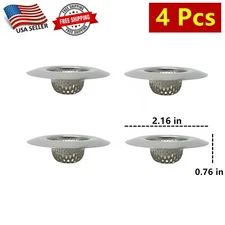 4 Pcs 2.16in Mesh Kitchen Sink Strainer Stainless Steel Filter Drain Strainer