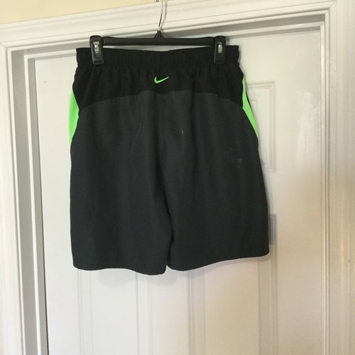 Nike Boys Swim Shorts Trunks Swimsuit Mesh Lined Blue Green Pockets Size Medium - Picture 4 of 4