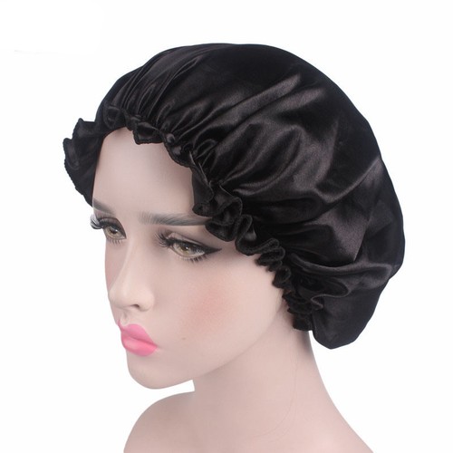 Satin Night Sleep Cap Hair Care Bonnet Head Cover Band Elastic Hat Adjust - Picture 10 of 44